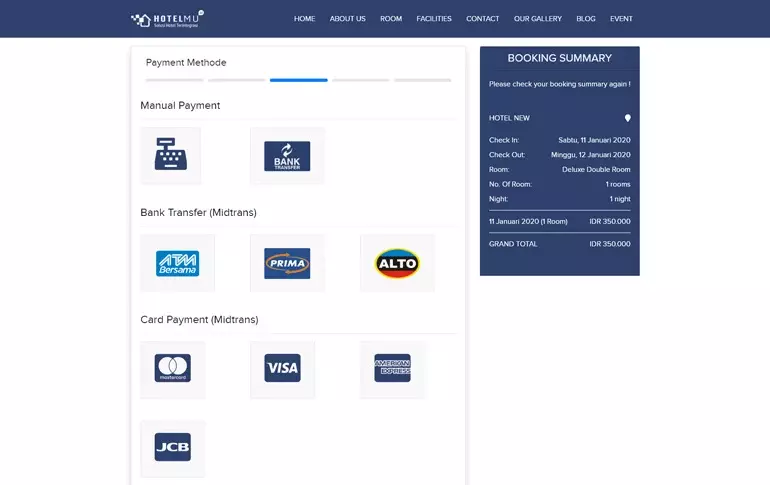 booking payment page